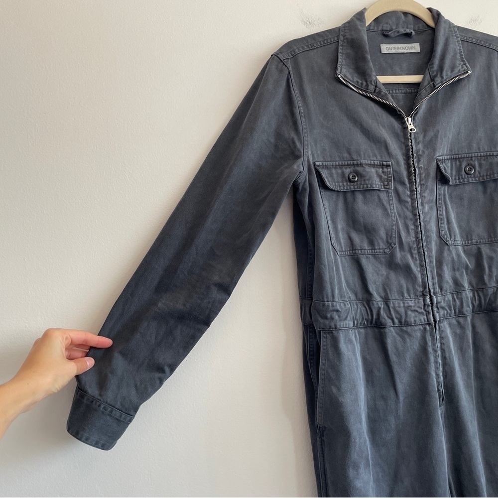 Outerknown Women Station Jumpsuit S Cotton Linen Blend Zip army utility coverall - Picture 9 of 16